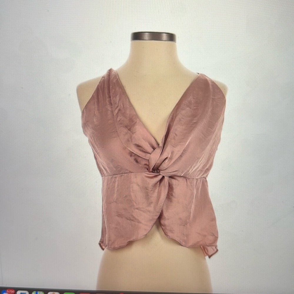 Twist front rose gold blouse